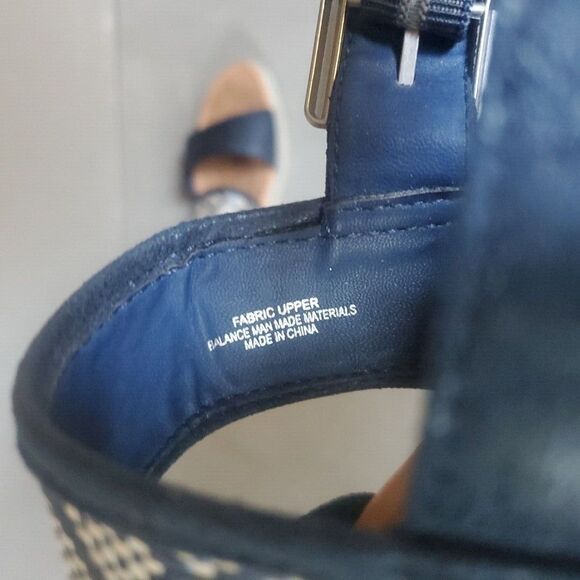 BOC Jorunn Navy Blue Strappy Fabric Upper Slingback Sandals Size 9M - Picture 9 of 12